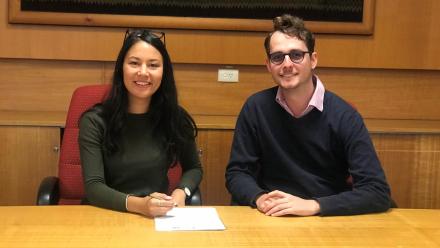 (L to R): ANU Students Association President Eden Lim, Postgraduate and Research Students' Association President Zyl Hovenga-Wauchope. 