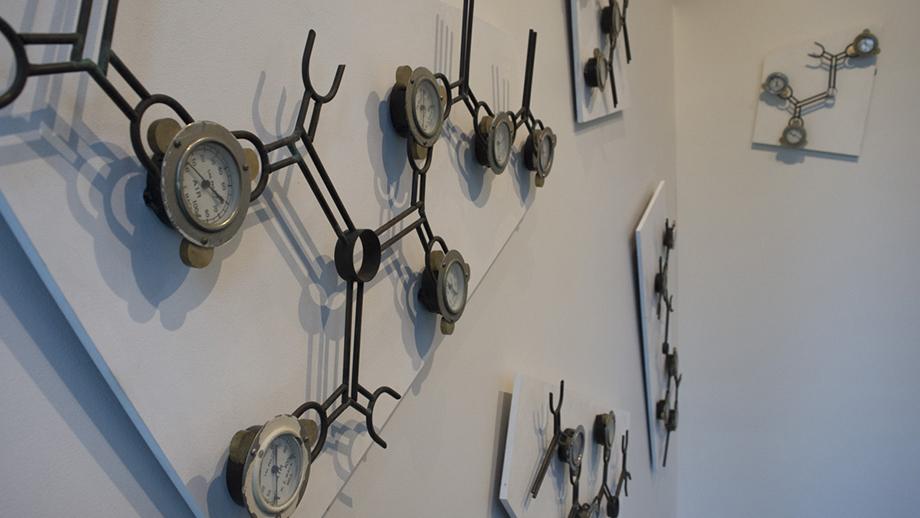 'Third Line of Defence', an artwork made from salvaged air pressure gauges