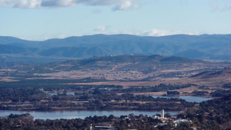 View of Stromlo from Canberra (Mt Stromlo Archives)