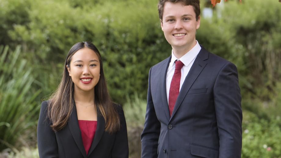 2022 Charles Hawker Scholarship winners, Angelina Inthavong and Harrison Oates. Image: Fusion Photography