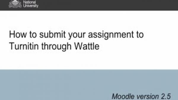 Turnitin for Students: How to submit a Turnitin assignment in Wattle